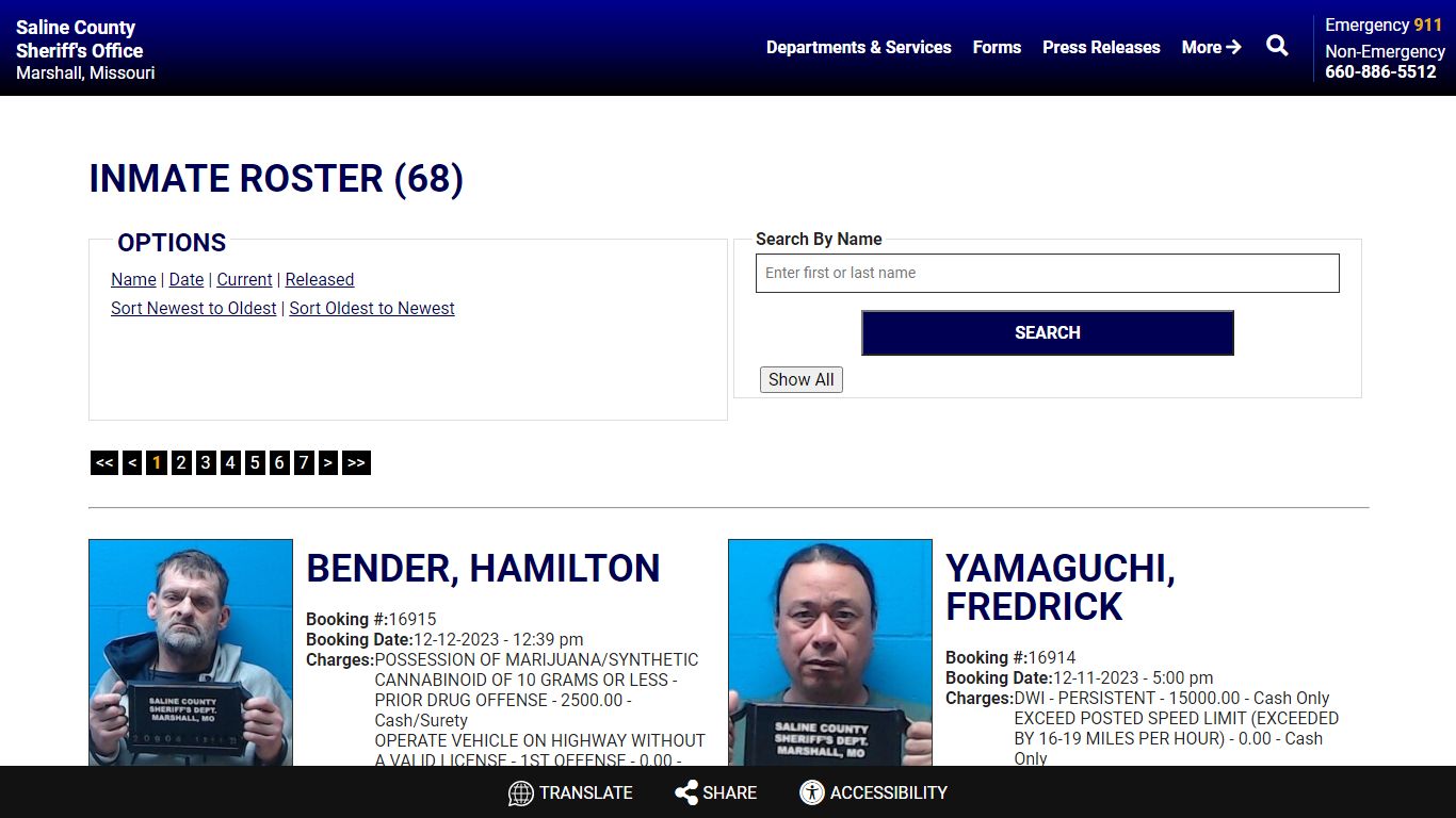 Inmate Roster (69) - Saline County Sheriff