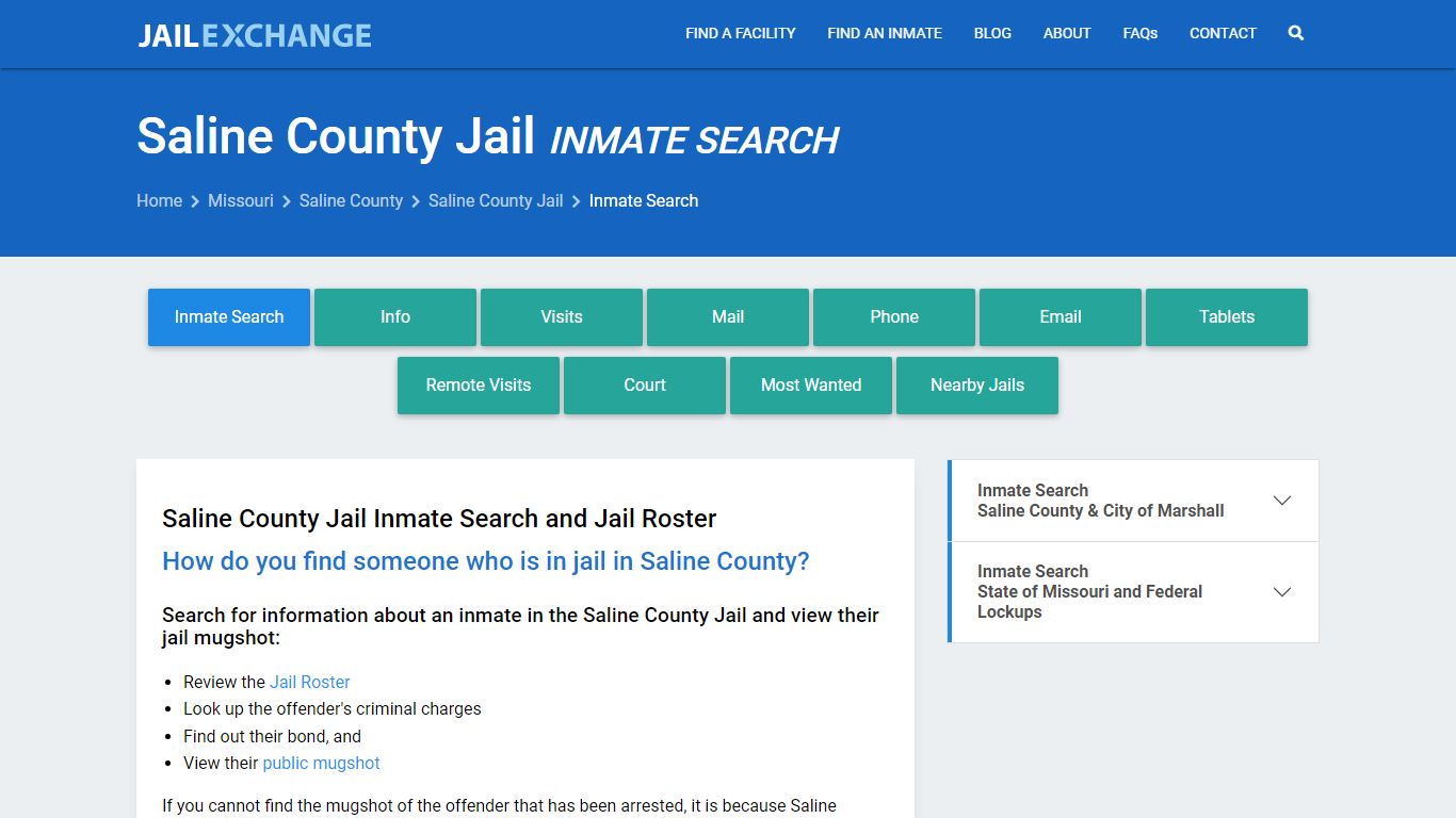 Inmate Search: Roster & Mugshots - Saline County Jail, MO